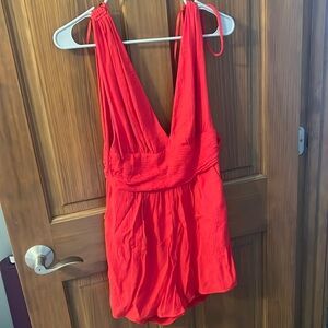 Red Romper with Pockets Size L